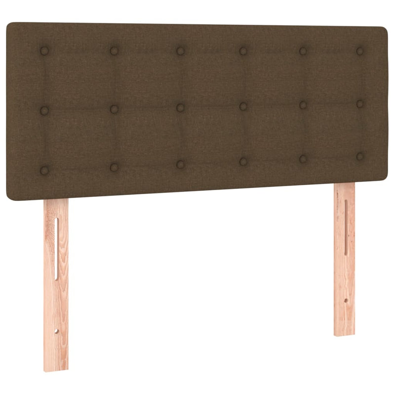 Pat box spring cu saltea, maro închis, 90x200 cm, textil