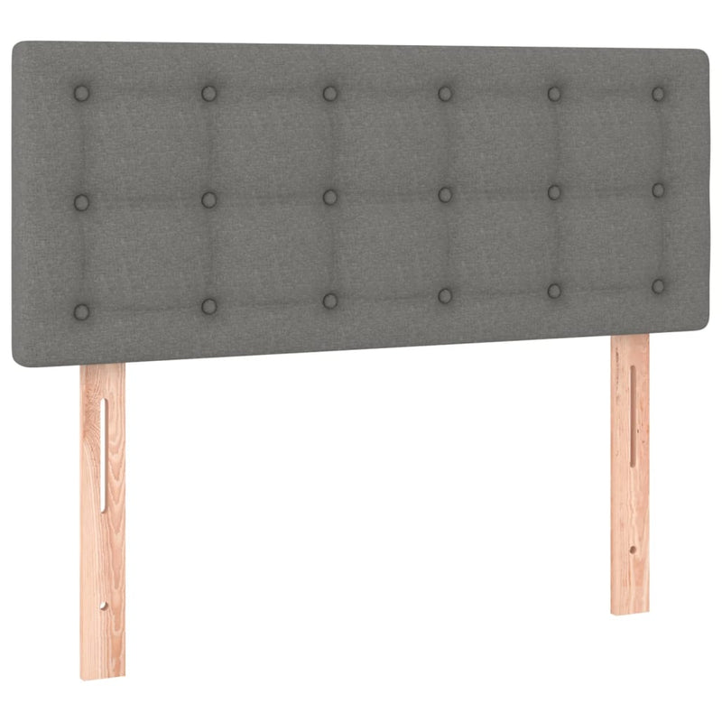 Pat box spring cu saltea, gri închis, 100x200 cm, textil