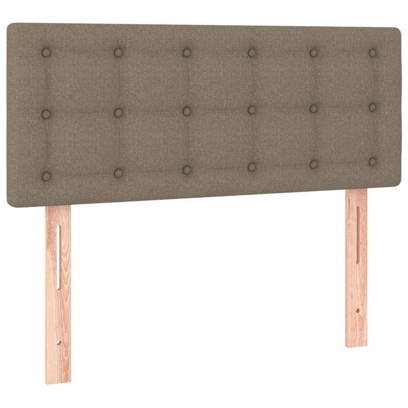 Pat box spring cu saltea, gri taupe, 100x200 cm, textil