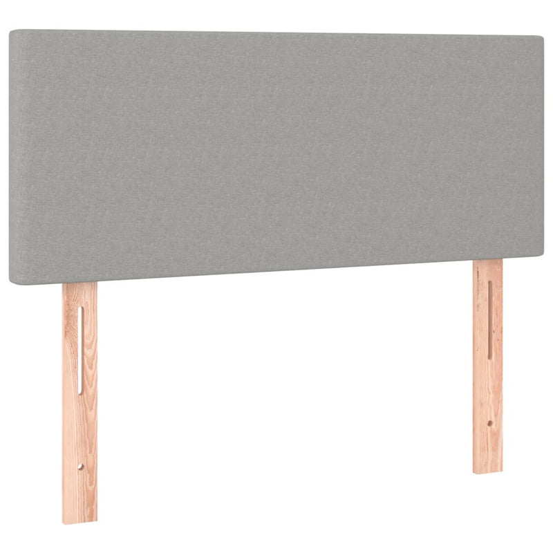Pat box spring cu saltea, gri deschis, 80x200 cm, textil