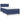 Pat box spring cu saltea, albastru, 80x200 cm, textil