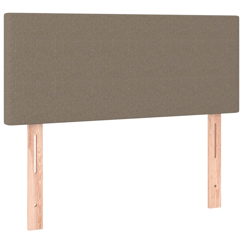 Pat box spring cu saltea, gri taupe, 90x200 cm, textil