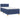 Pat box spring cu saltea, albastru, 90x200 cm, textil