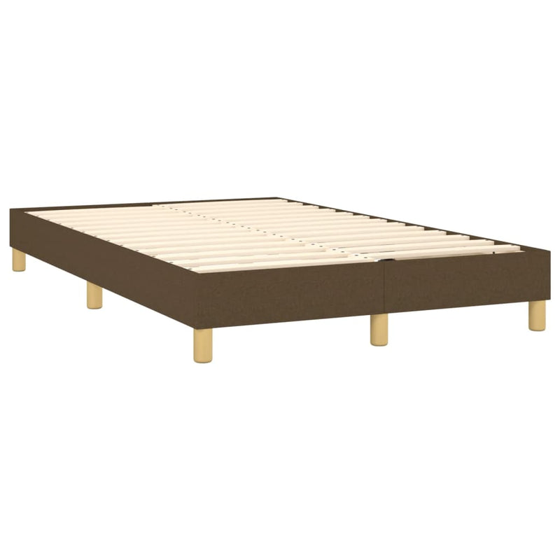 Pat box spring cu saltea, maro închis, 120x200 cm, textil