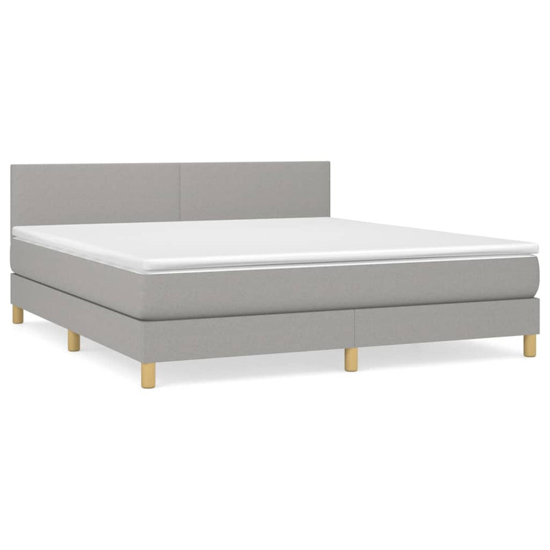 Pat continental, gri deschis, 180x200 cm, material textil