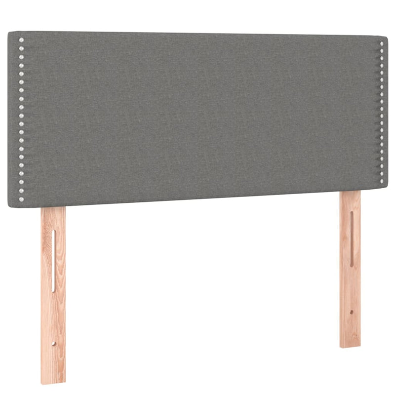 Pat box spring cu saltea, gri închis, 90x200 cm, textil