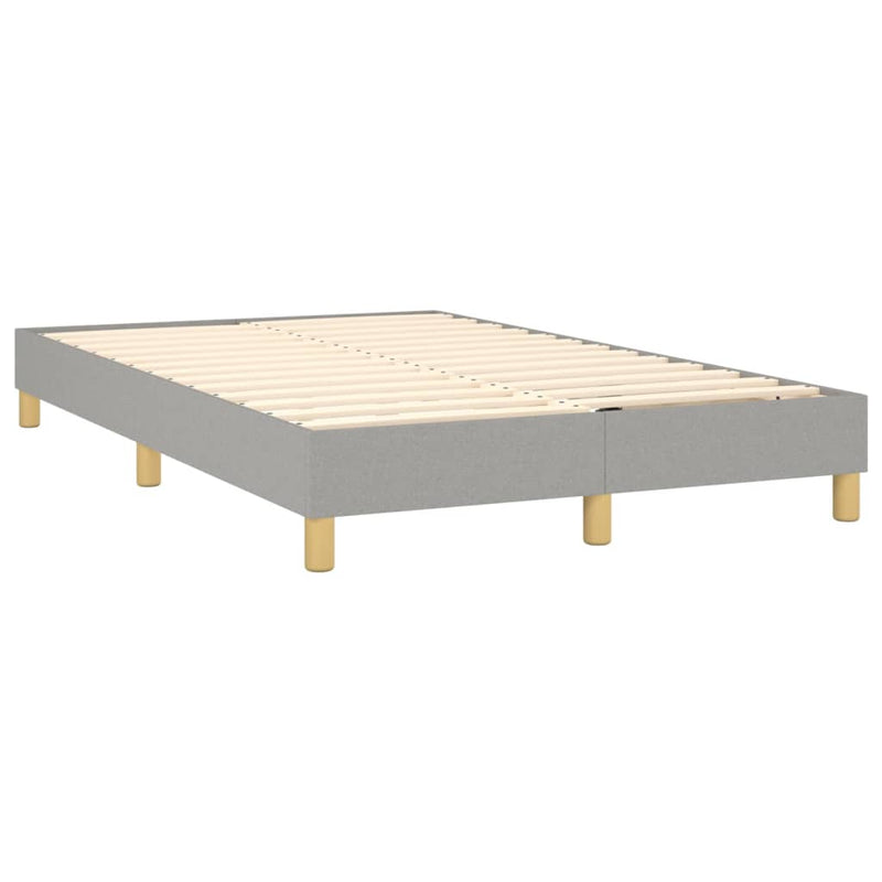 Pat box spring cu saltea, gri deschis, 120x200 cm, textil