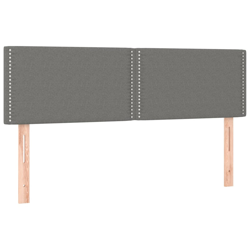 Pat box spring cu saltea, gri închis, 140x190 cm, textil