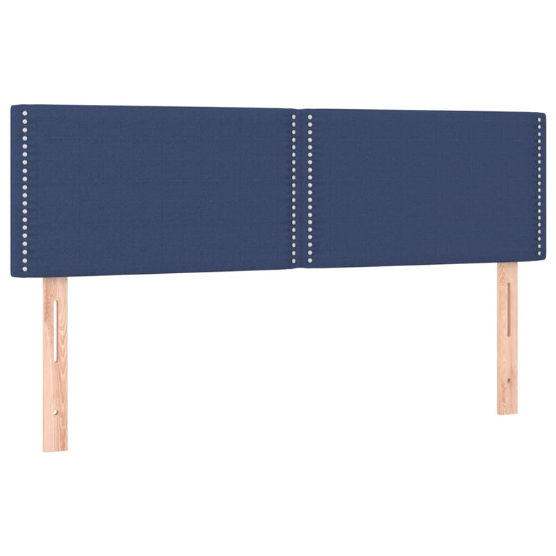 Pat box spring cu saltea, albastru, 140x200 cm, textil
