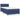 Pat box spring cu saltea, albastru, 90x200 cm, textil