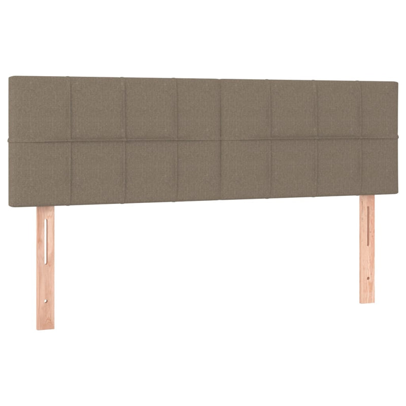 Pat box spring cu saltea, gri taupe, 140x200 cm, textil