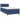 Pat box spring cu saltea, albastru, 90x190 cm, textil