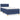Pat box spring cu saltea, albastru, 90x200 cm, textil