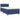 Pat box spring cu saltea, albastru, 100x200 cm, textil
