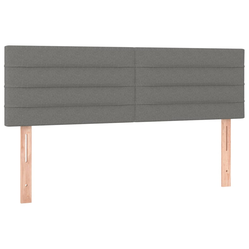 Pat box spring cu saltea, gri închis, 140x200 cm, textil