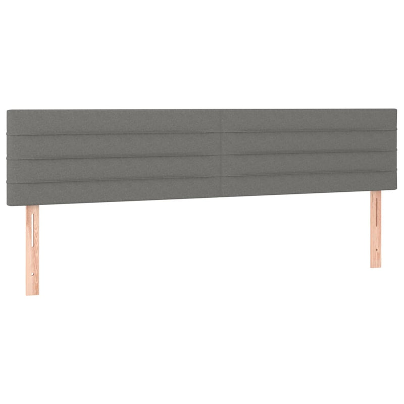 Pat continental cu saltea, gri închis, 160x200 cm, țesătură