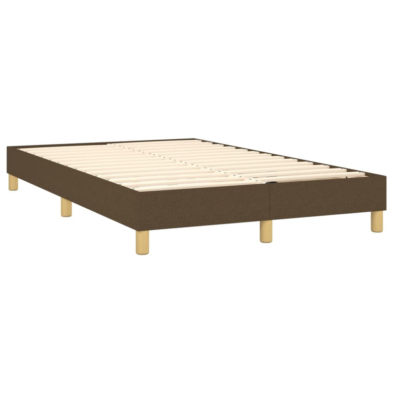 Pat box spring cu saltea, maro închis, 120x200 cm, textil