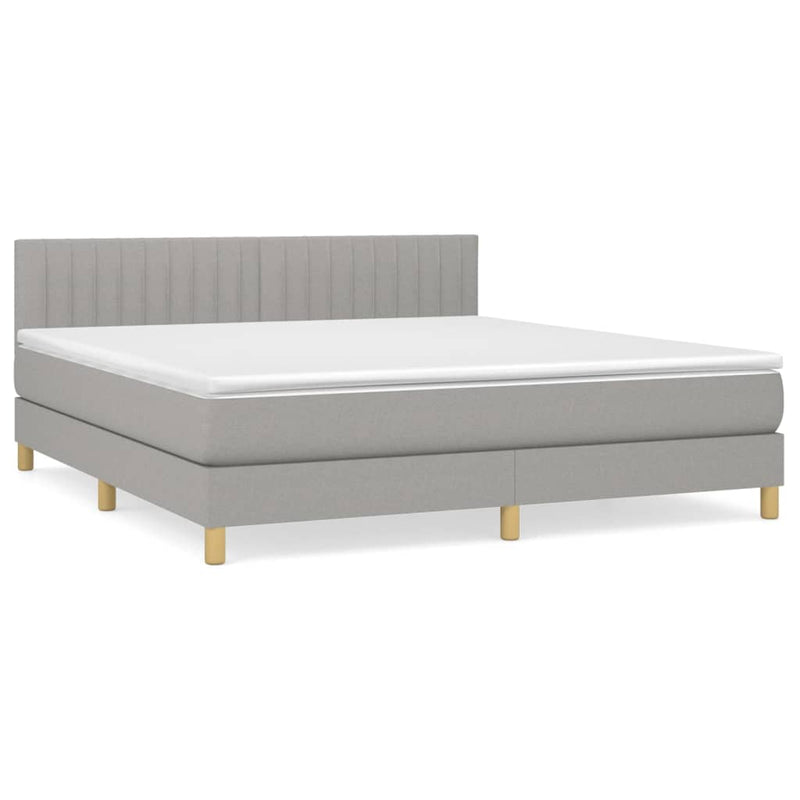 Pat continental, gri deschis, 180x200 cm, material textil