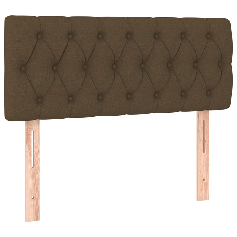 Pat box spring cu saltea, maro închis, 90x190 cm, textil