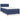 Pat box spring cu saltea, albastru, 90x200 cm, textil