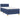 Pat box spring cu saltea, albastru, 90x200 cm, textil