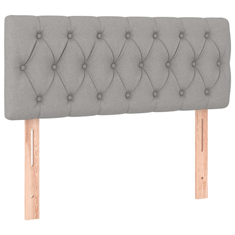 Pat box spring cu saltea, gri deschis, 100x200 cm, textil