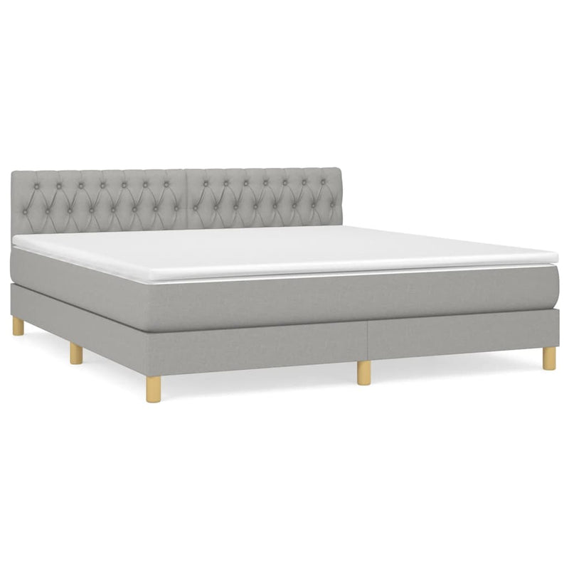 Pat continental, gri deschis, 180x200 cm, material textil