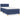 Pat box spring cu saltea, albastru, 90x190 cm, textil