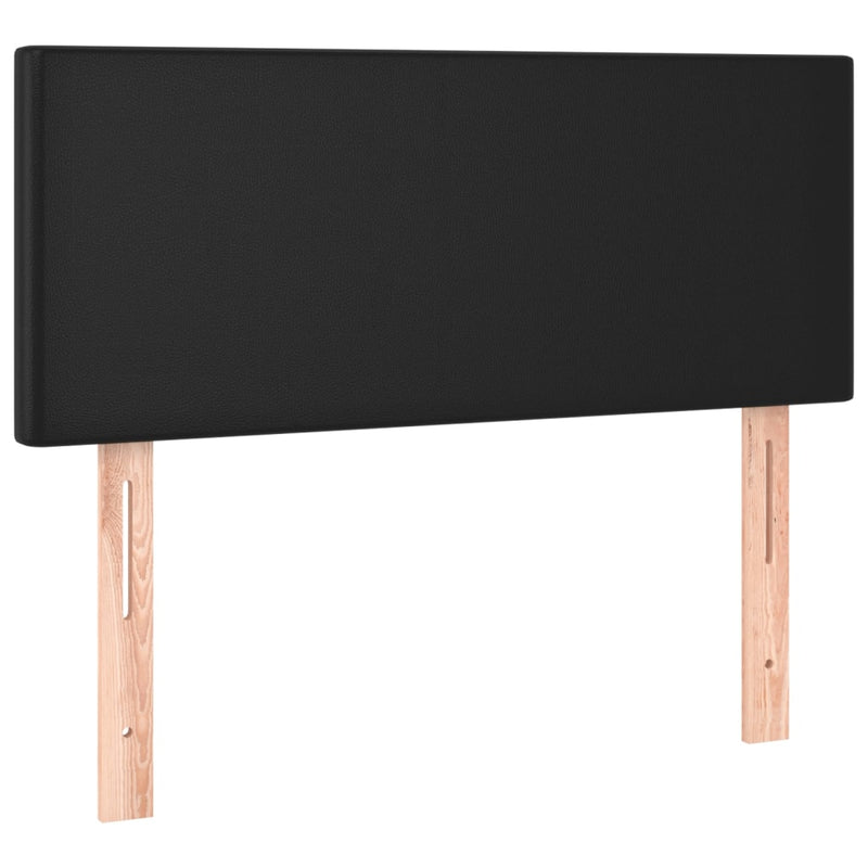 Pat box spring cu saltea, negru, 90x190 cm, piele ecologică