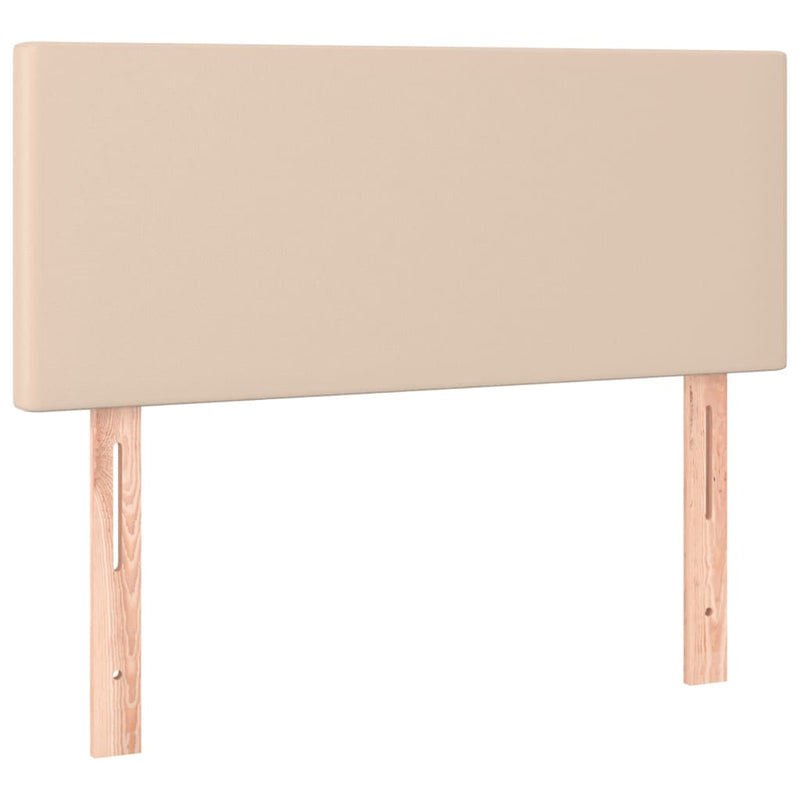 Pat box spring cu saltea, cappuccino, 100x200cm piele ecologică