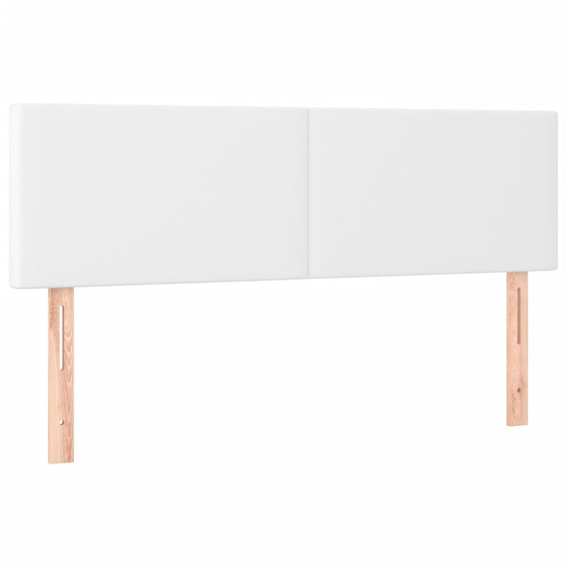 Pat box spring cu saltea, alb, 140x190 cm, piele ecologică