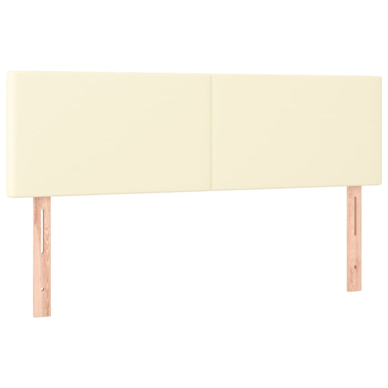 Pat box spring cu saltea, crem, 140x190 cm, piele ecologică
