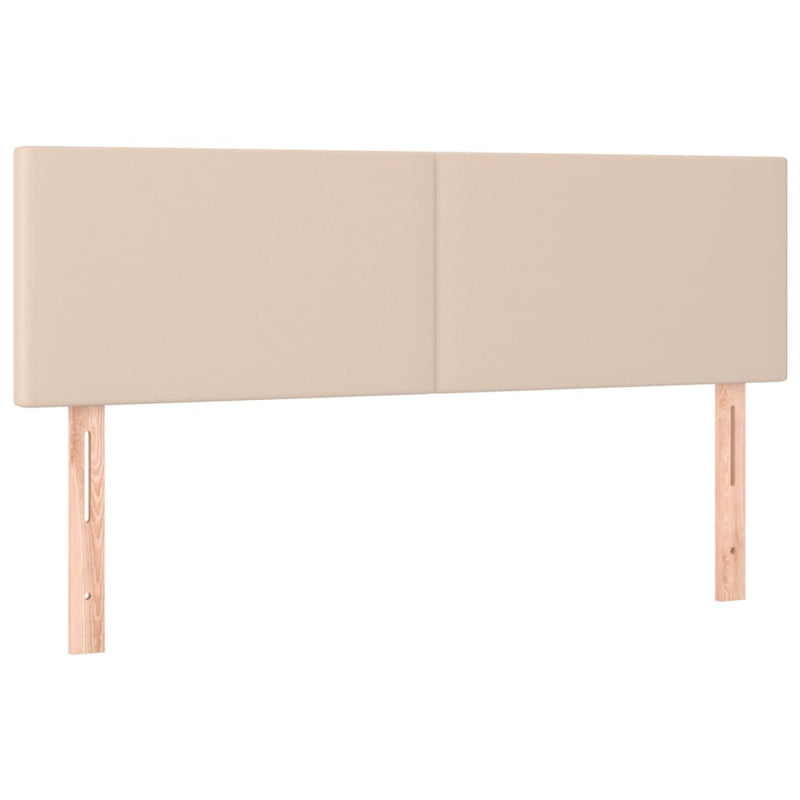 Pat box spring cu saltea, cappuccino, 140x200cm piele ecologică