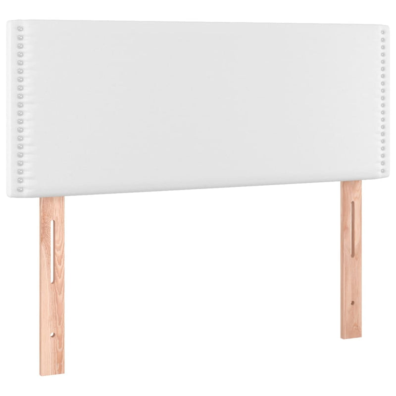 Pat box spring cu saltea, alb, 120x200 cm, piele ecologică