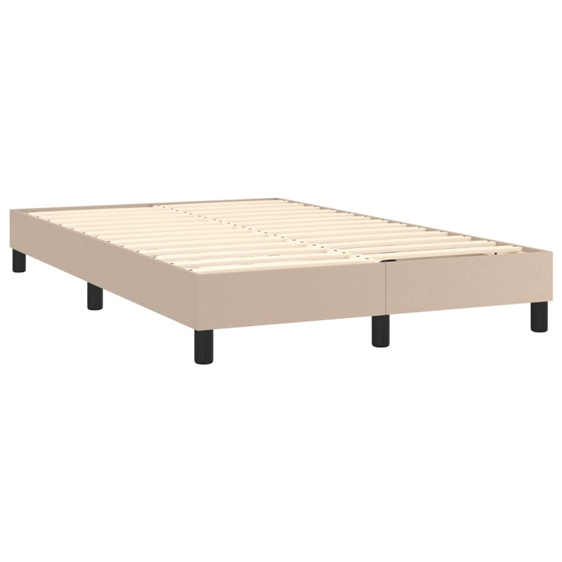 Pat box spring cu saltea, cappuccino, 120x200cm piele ecologică