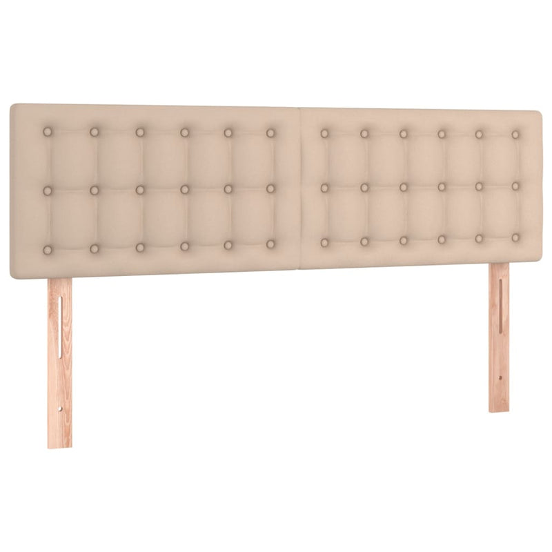 Pat box spring cu saltea, cappuccino, 140x190cm piele ecologică