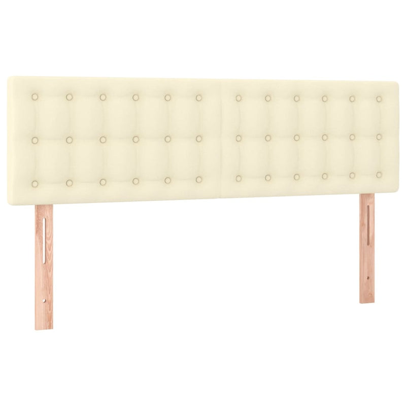 Pat box spring cu saltea, crem, 140x200 cm, piele ecologică