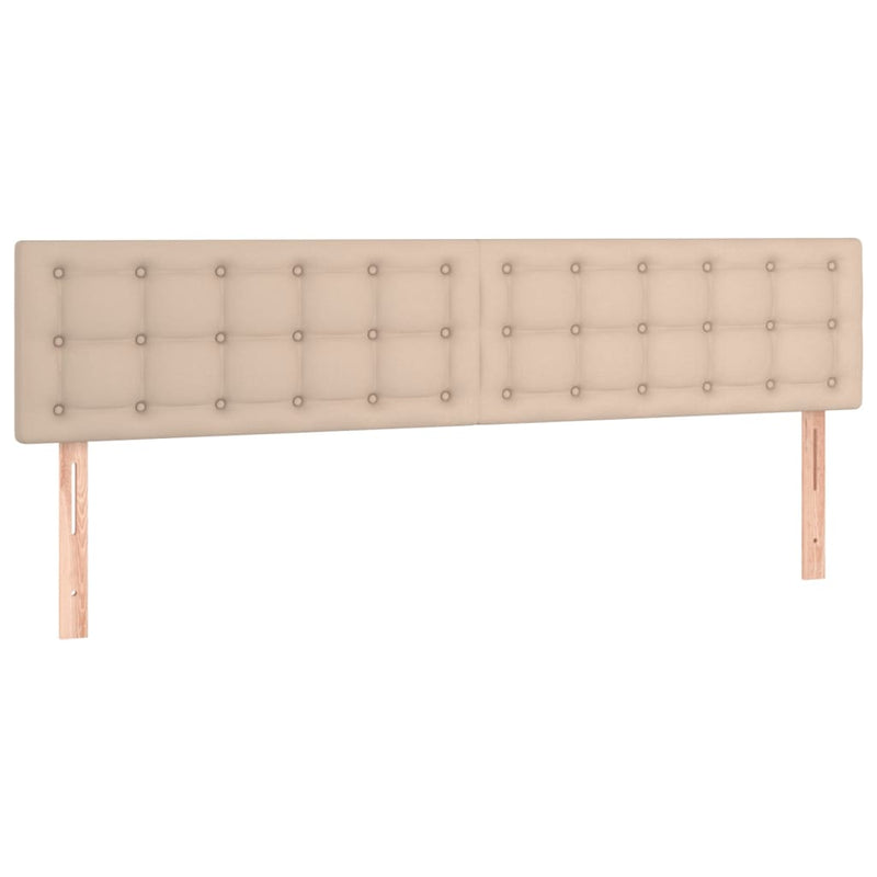 Pat box spring cu saltea, cappuccino, 160x200cm piele ecologică