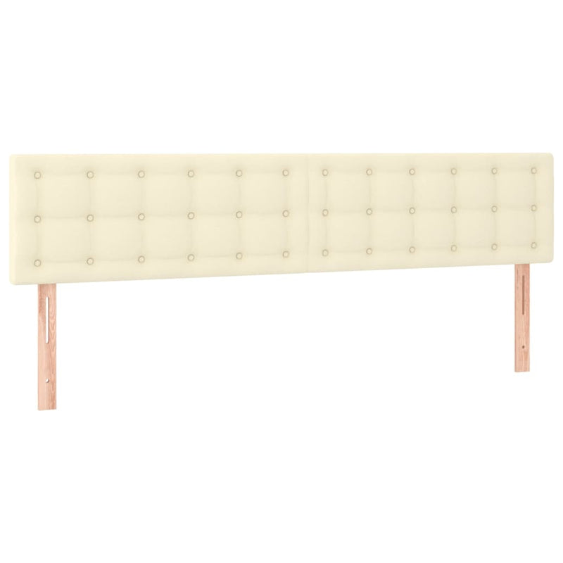 Pat box spring cu saltea, crem, 180x200 cm, piele ecologică