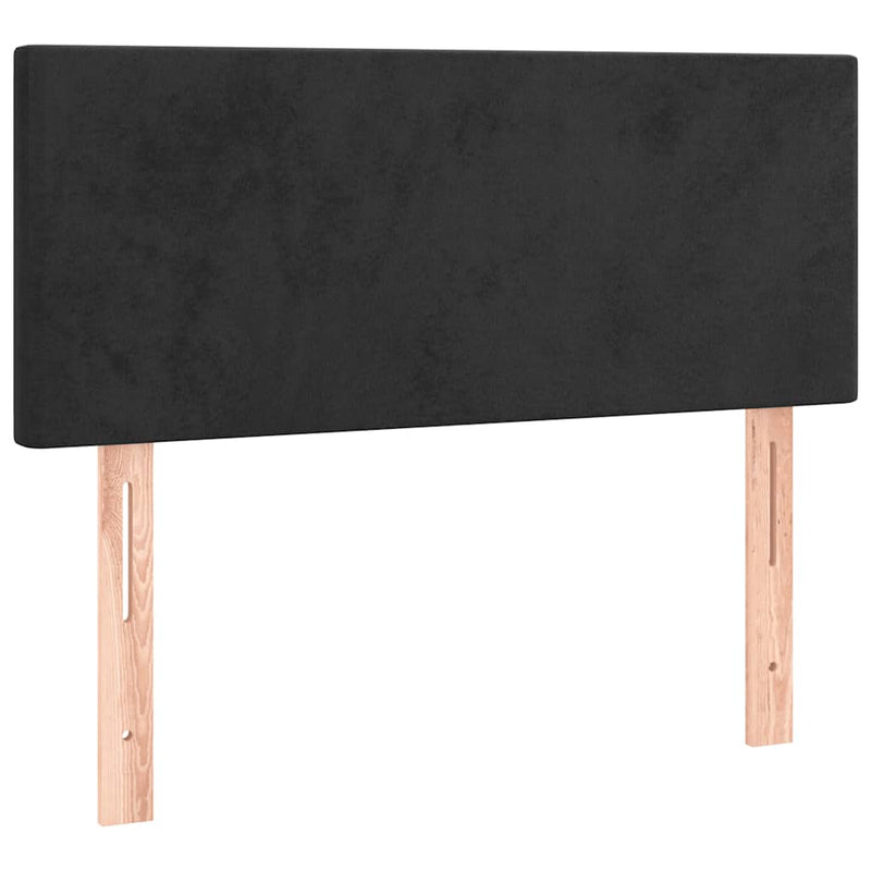 Pat box spring cu saltea, negru, 90x200 cm, catifea