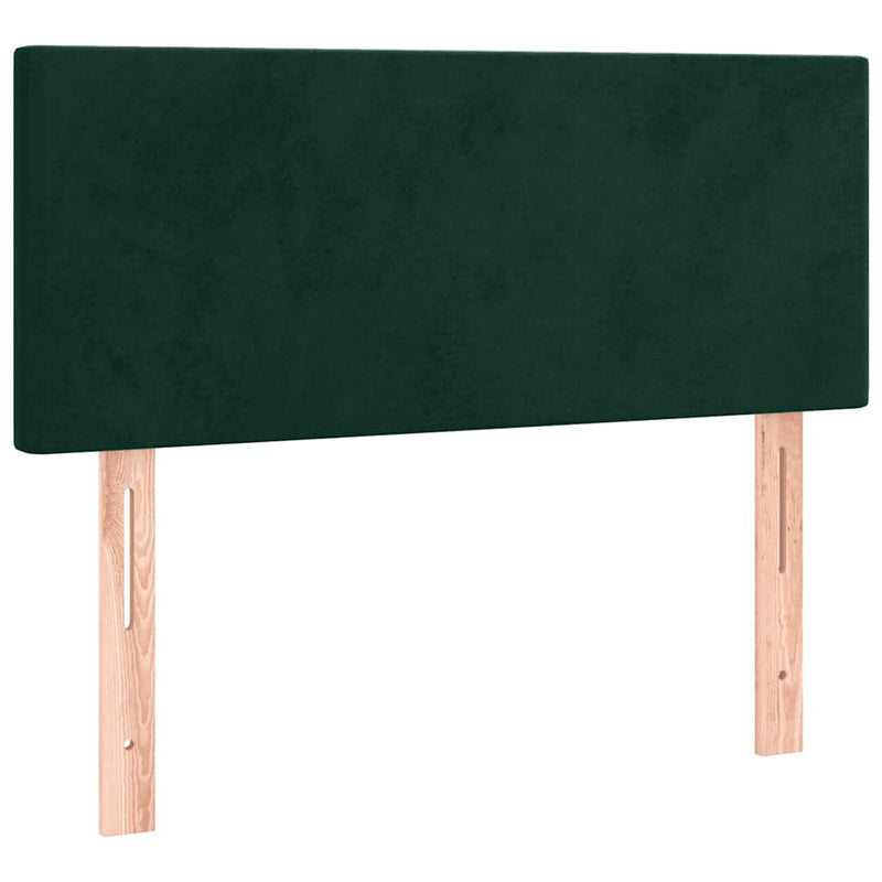 Pat box spring cu saltea, verde închis, 90x200 cm, catifea