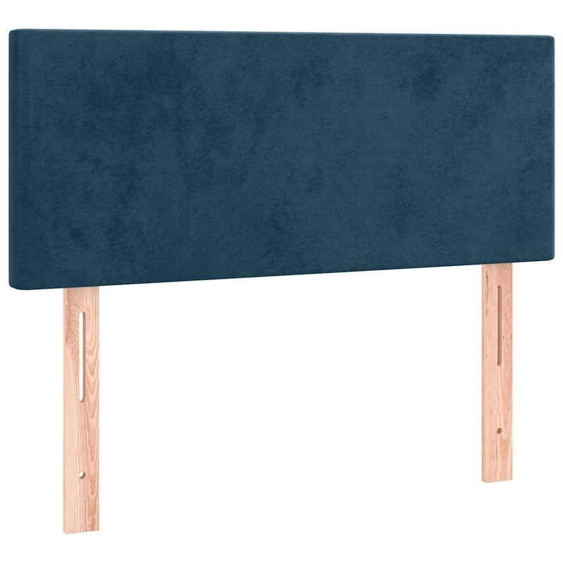 Pat box spring cu saltea, albastru închis, 100x200 cm, catifea