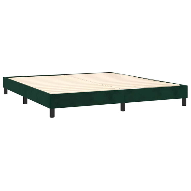 Pat box spring cu saltea, verde închis, 180x200 cm, catifea