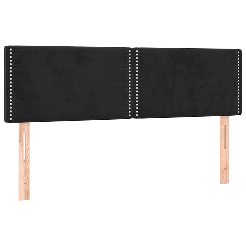 Pat box spring cu saltea, negru, 140x190 cm, catifea