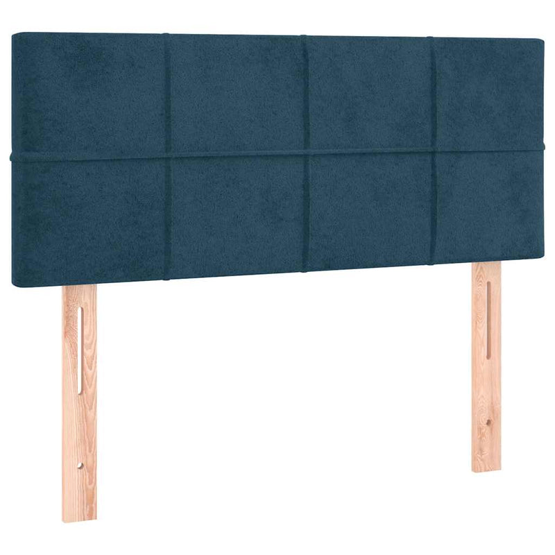 Pat box spring cu saltea, albastru închis, 80x200 cm, catifea