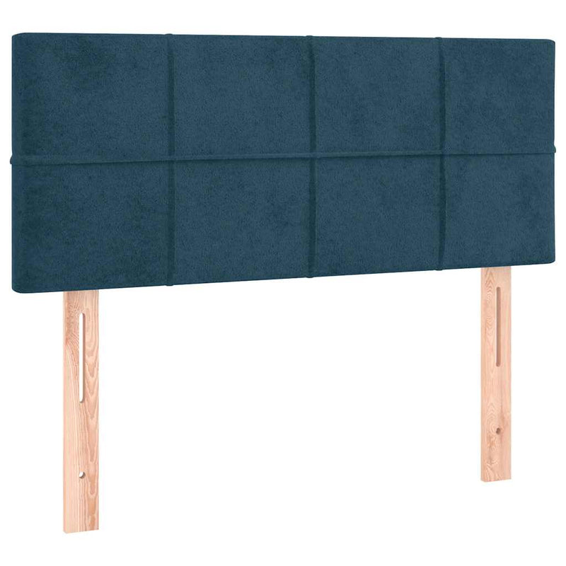 Pat box spring cu saltea, albastru închis, 120x200 cm, catifea