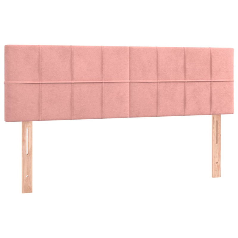 Pat box spring cu saltea, roz, 140x190 cm, catifea