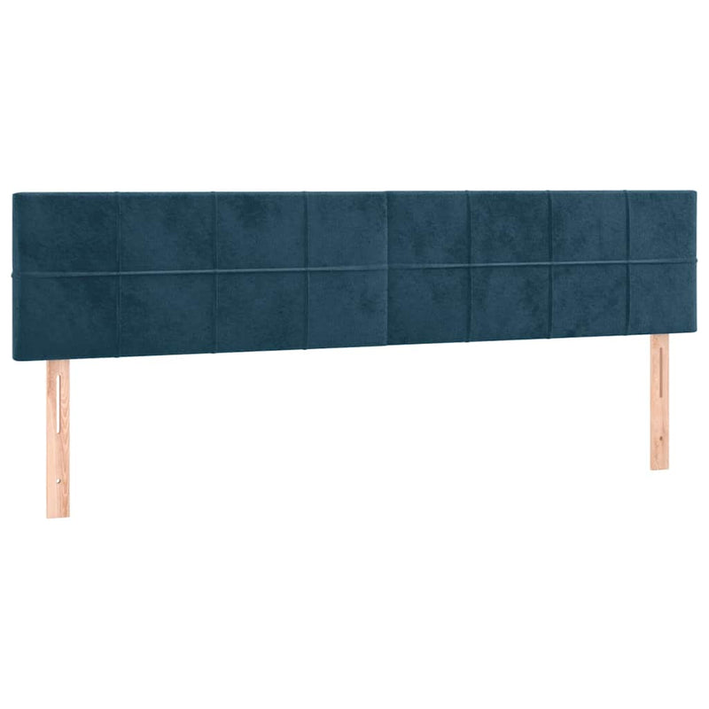 Pat box spring cu saltea, albastru închis, 200x200 cm, catifea