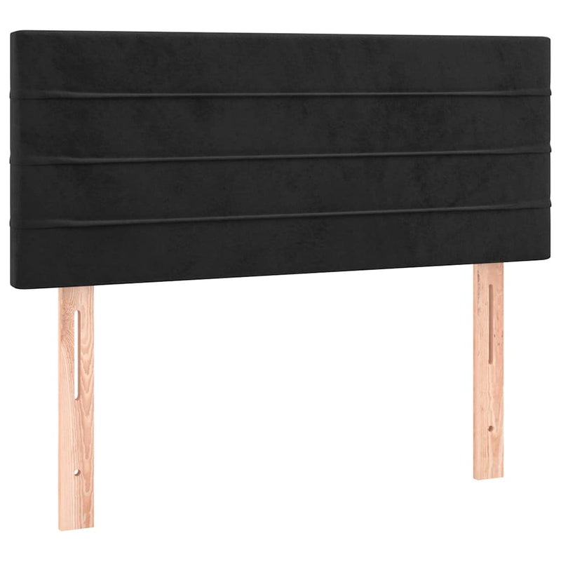 Pat box spring cu saltea, negru, 80x200 cm, catifea
