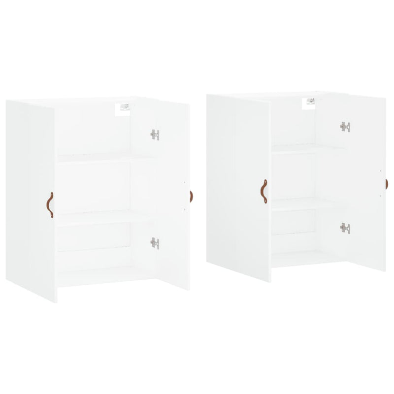 Dulapuri cu montaj pe perete, 2 buc, alb, 69,5x34x90 cm